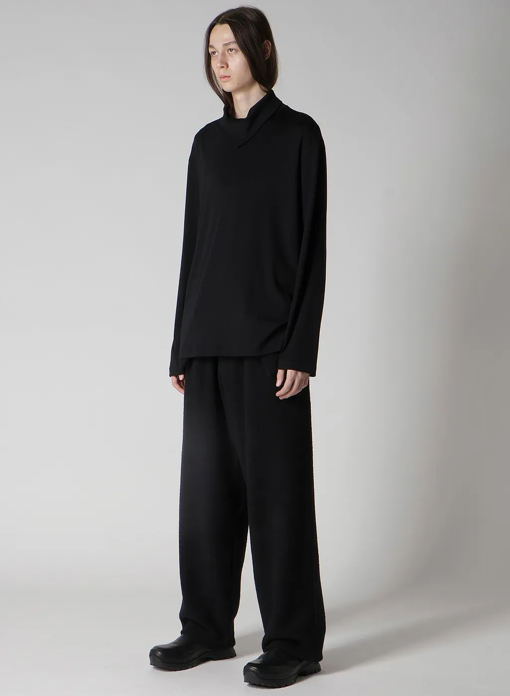1/80 Washable Wool Interlock Layered Higk Neck T