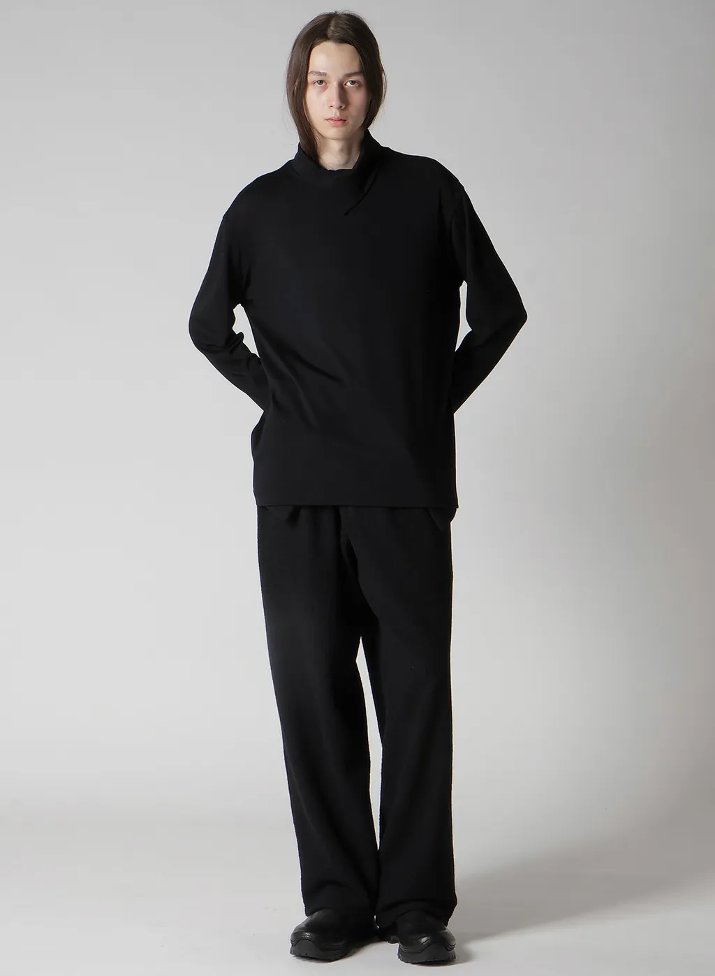 1/80 Washable Wool Interlock Layered Higk Neck T