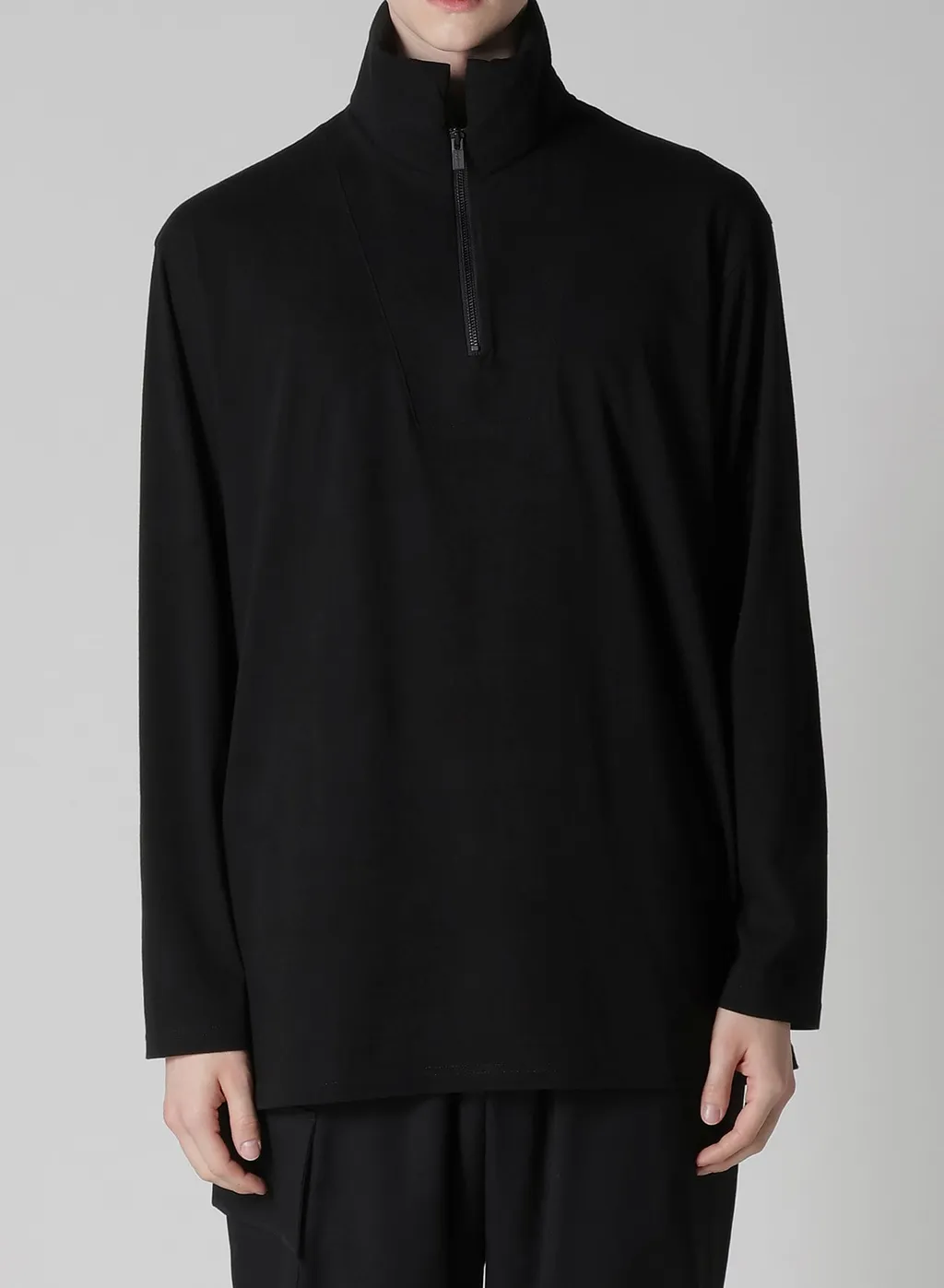 30/-Cotton Single Jersey Padded Collar Half Zip Long S