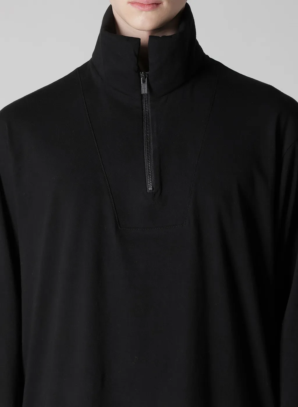 30/-Cotton Single Jersey Padded Collar Half Zip Long S