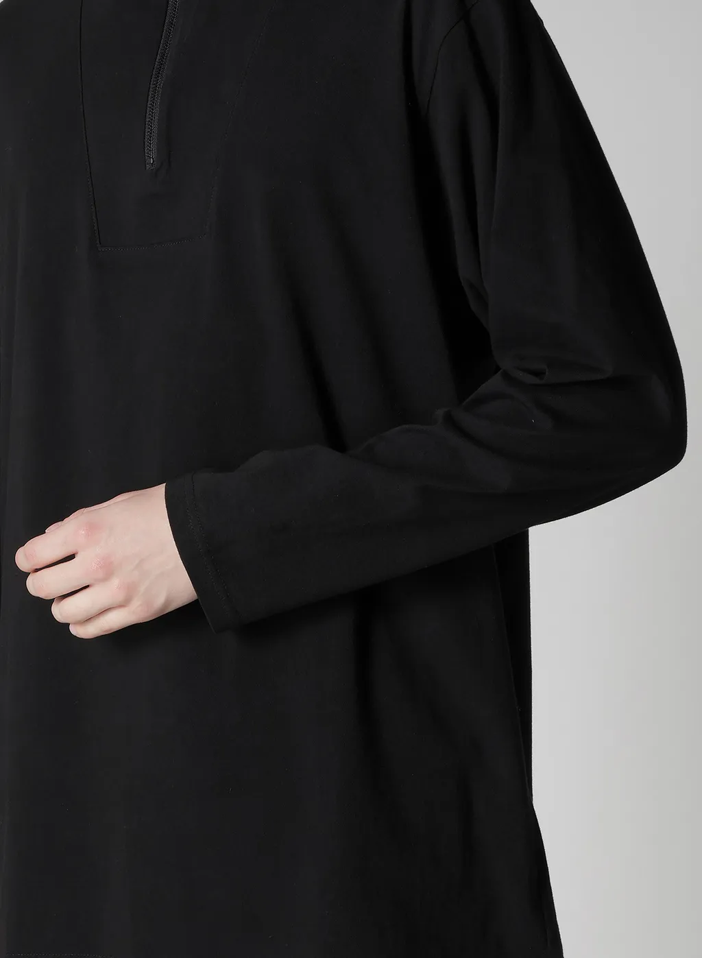 30/-Cotton Single Jersey Padded Collar Half Zip Long S