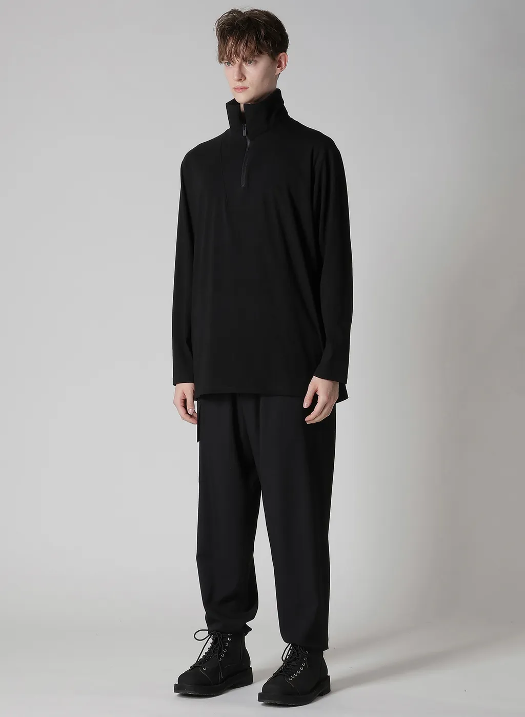 30/-Cotton Single Jersey Padded Collar Half Zip Long S