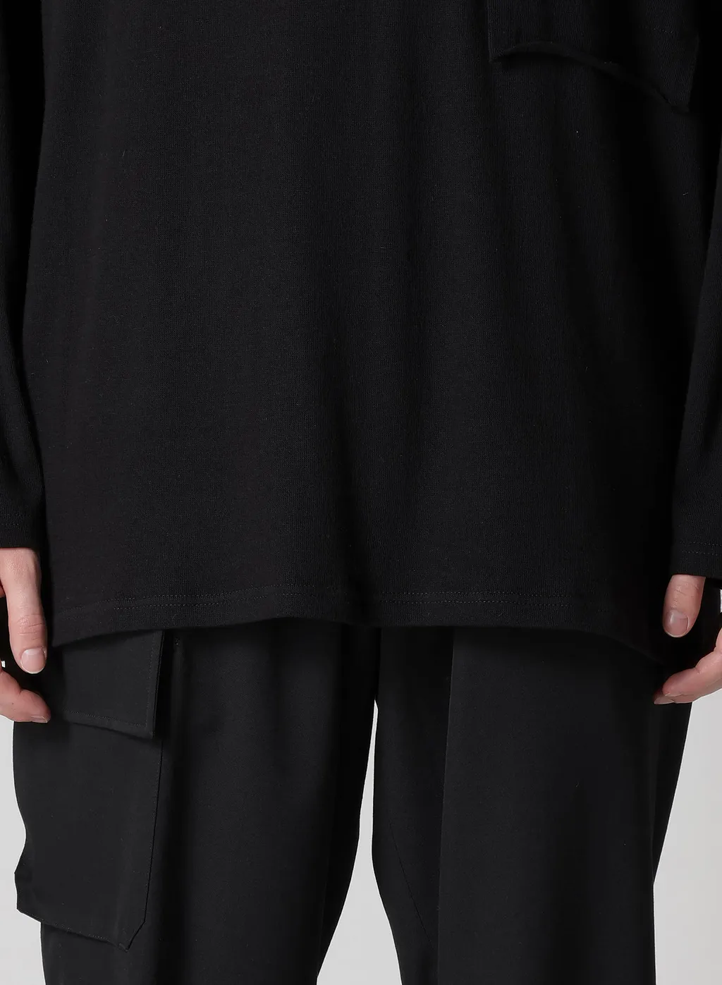 Cotton Angora Plating Jersey Chest Pkt Long Slv T