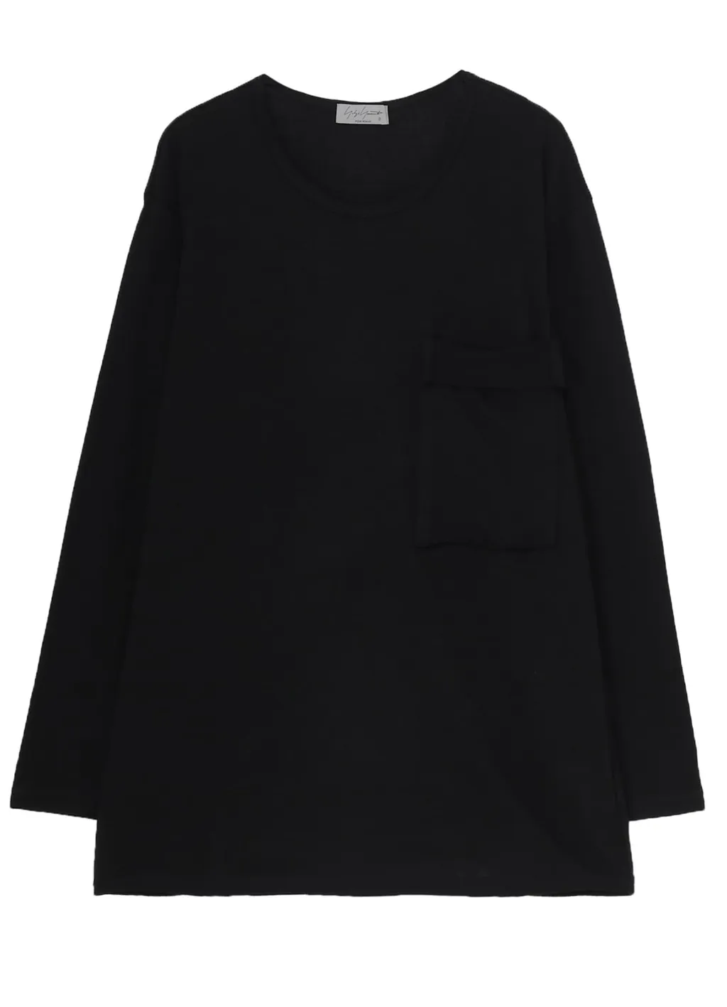 Cotton Angora Plating Jersey Chest Pkt Long Slv T