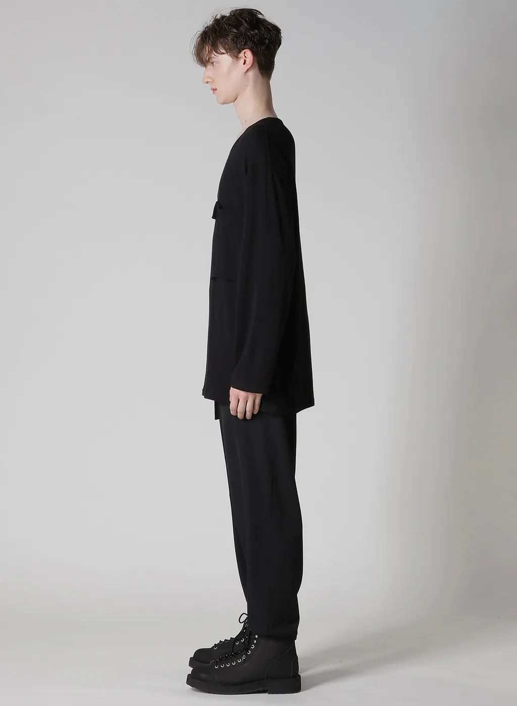 Cotton Angora Plating Jersey Chest Pkt Long Slv T