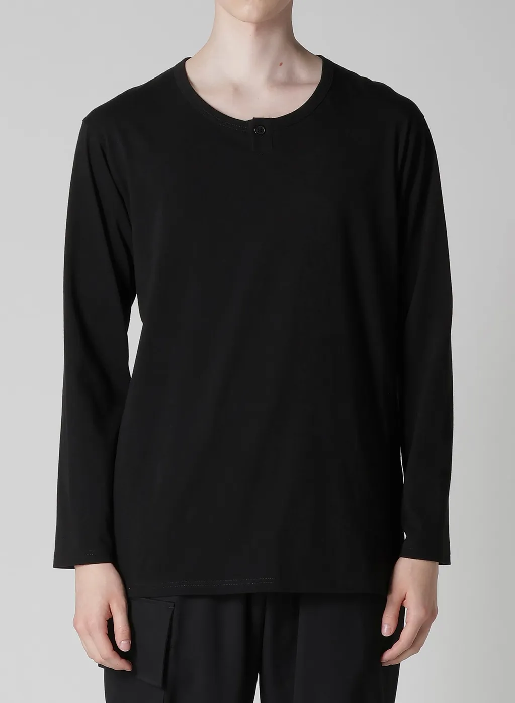 30/-Cotton Single Jersey Slit Henley Neck T