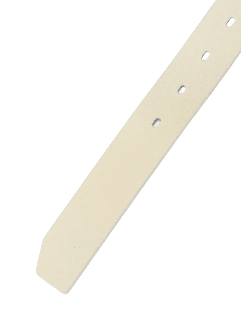 White Leather 30Mm Plain Belt