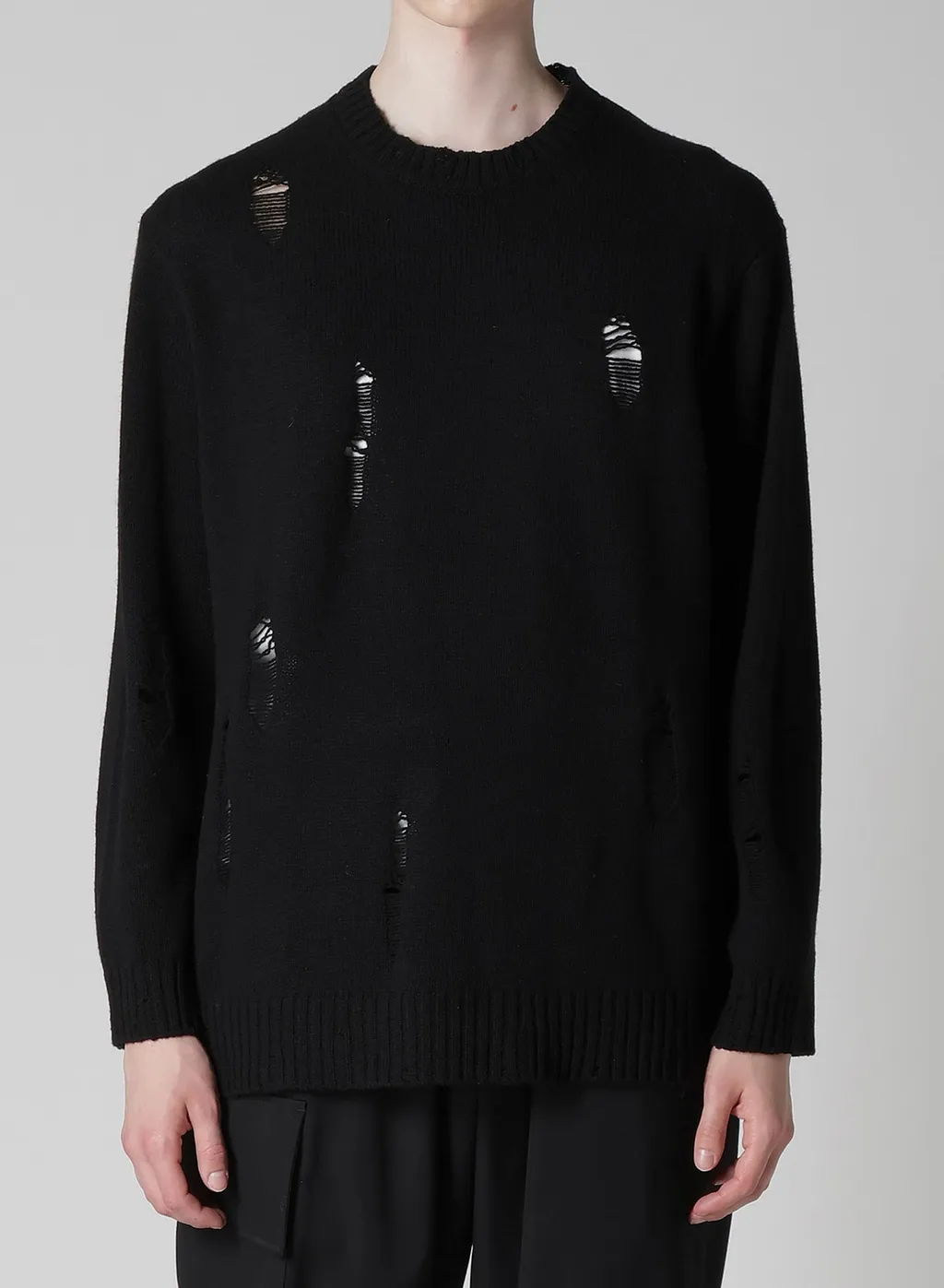 Plain Stitch Crashed Round Neck Pullover