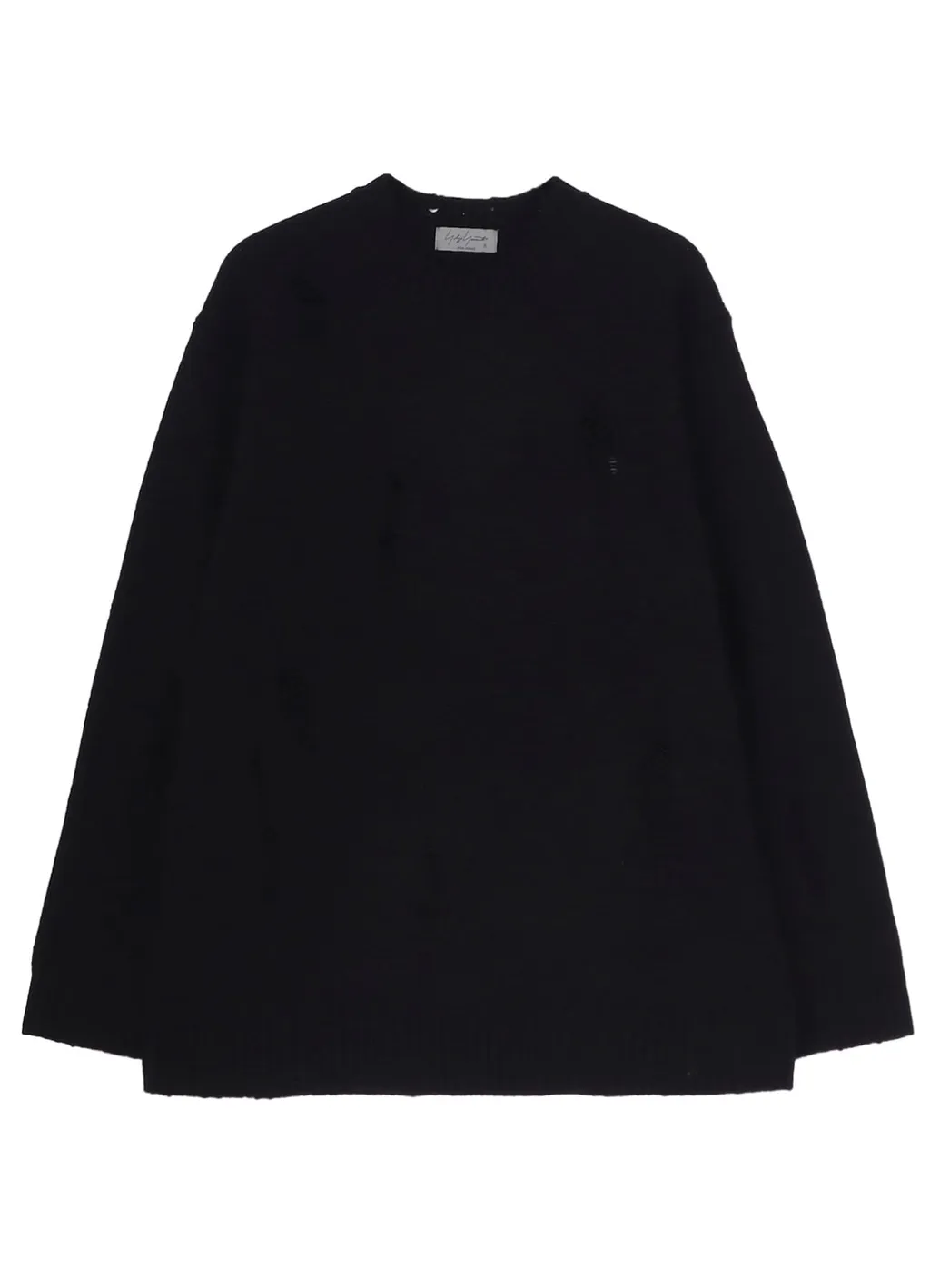Plain Stitch Crashed Round Neck Pullover