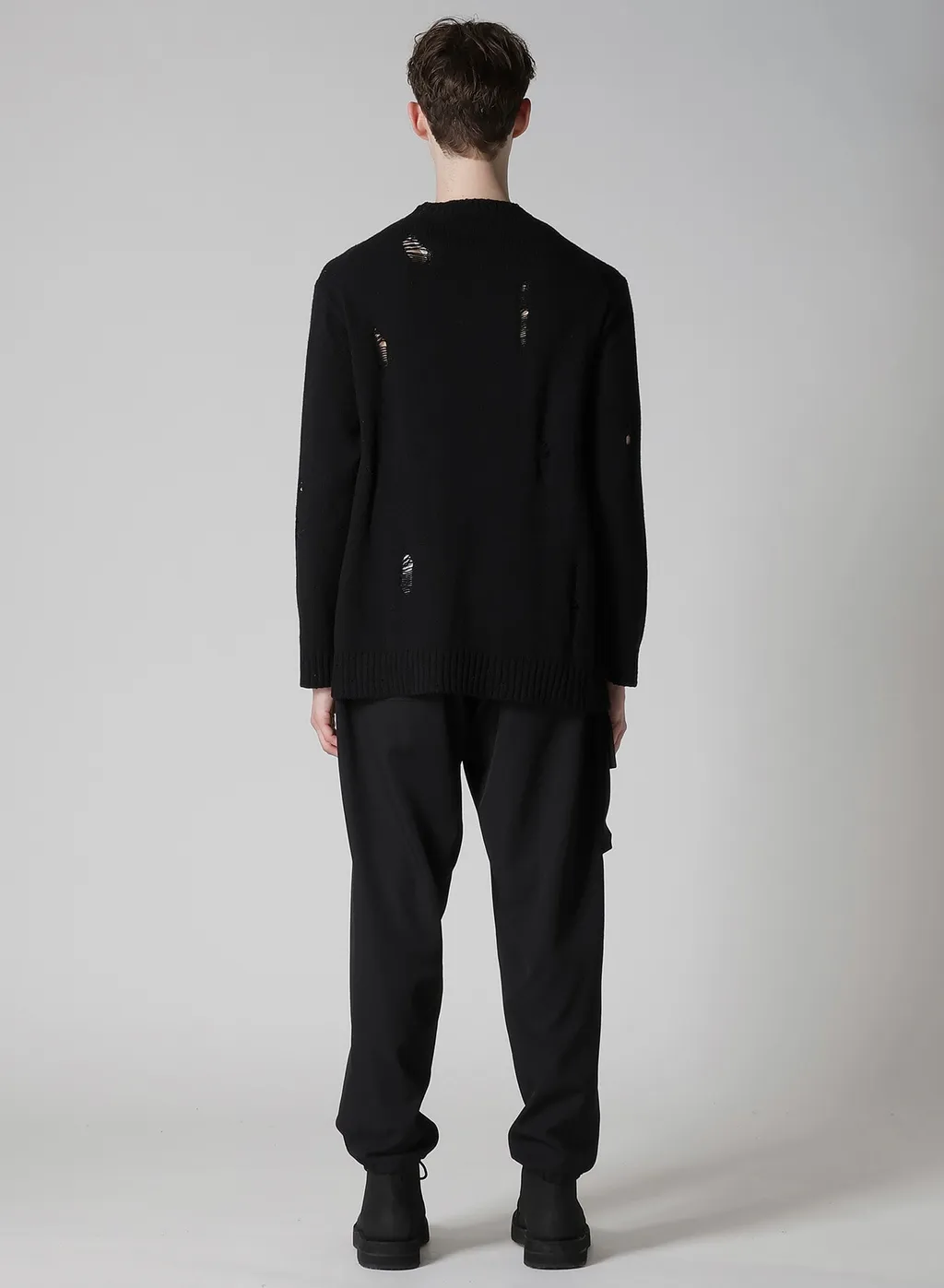 Plain Stitch Crashed Round Neck Pullover