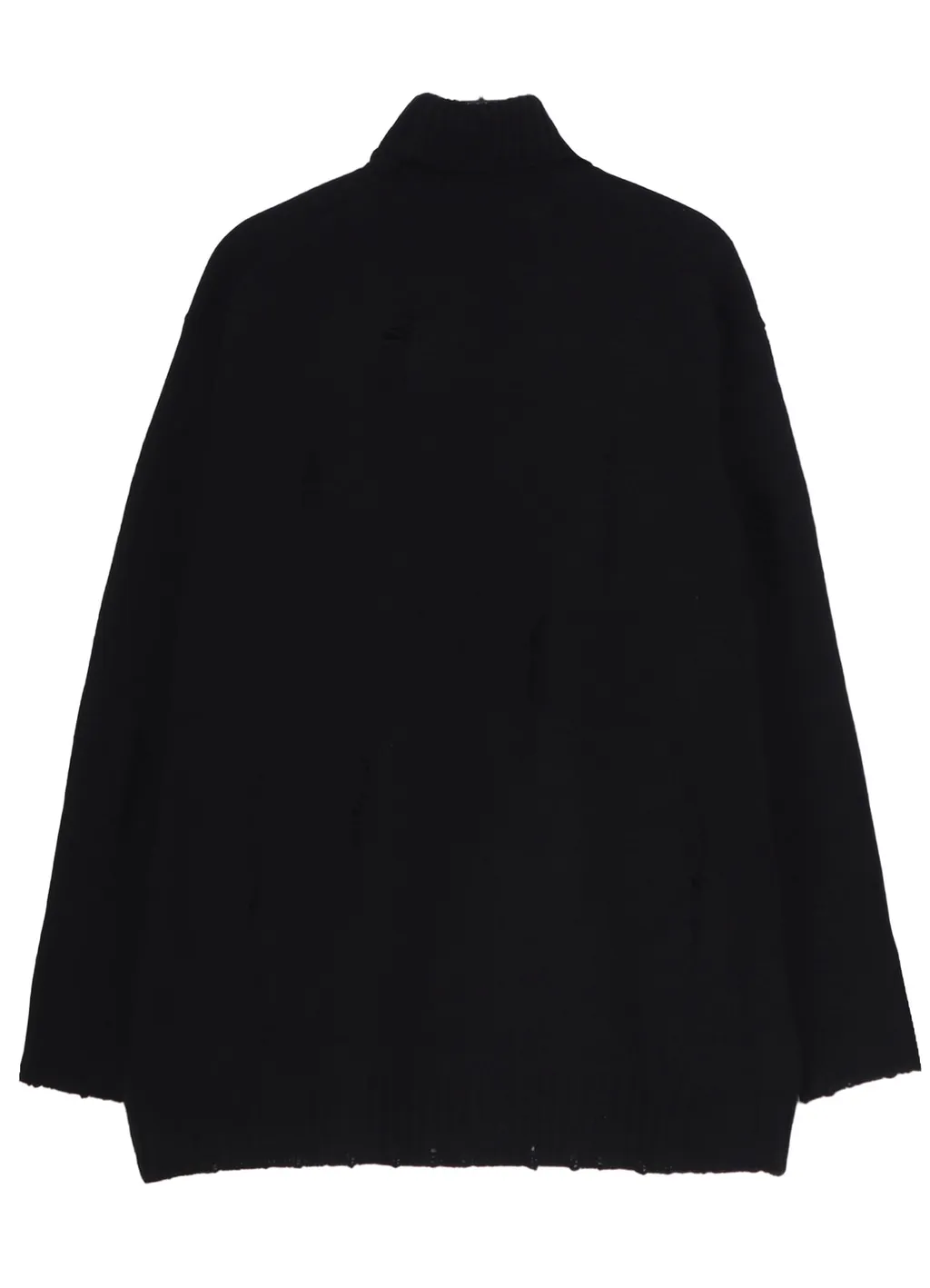 Plain Stitch Crashed High Neck Cardigan