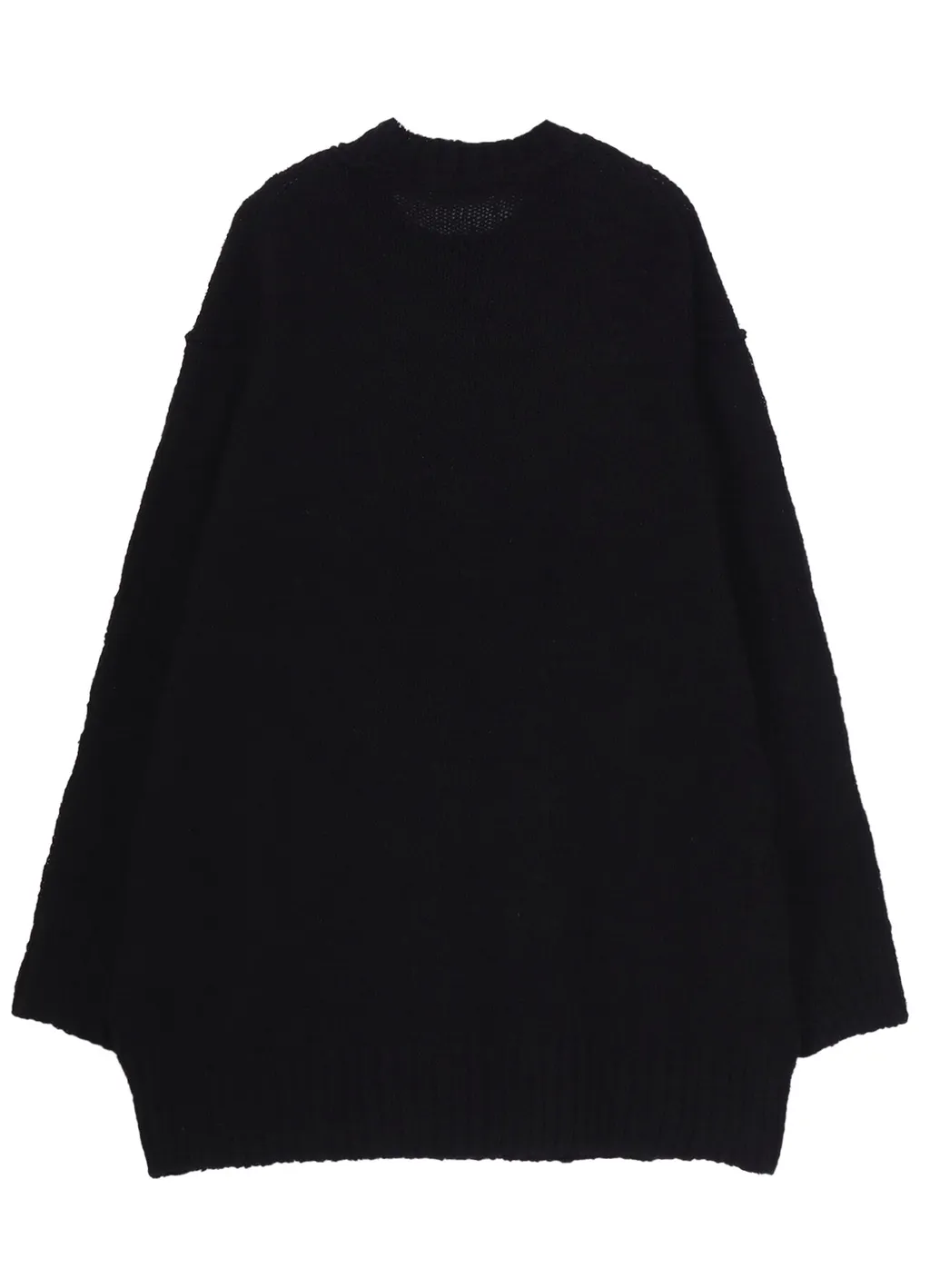 Plain Stitch Pocket Round Neck Pullover
