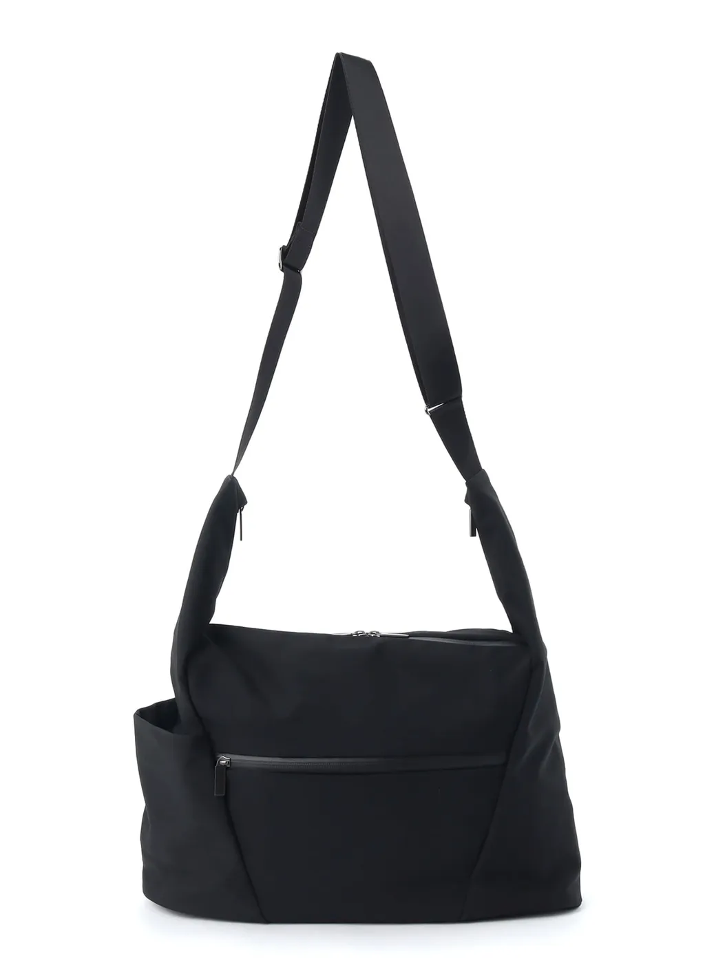 Wool Gabardine/Ny Oblique Zipper Shoulder Bag