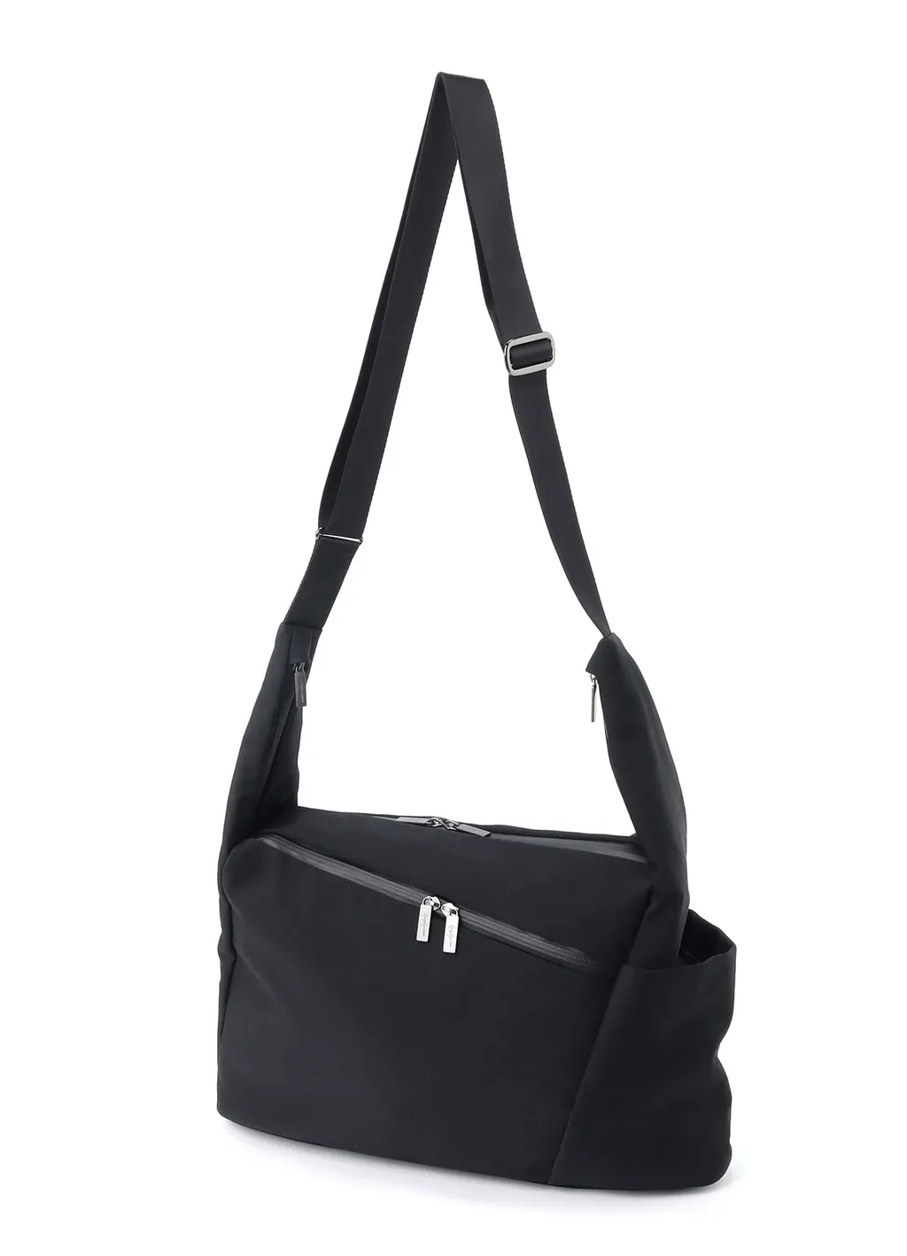 Wool Gabardine/Ny Oblique Zipper Shoulder Bag
