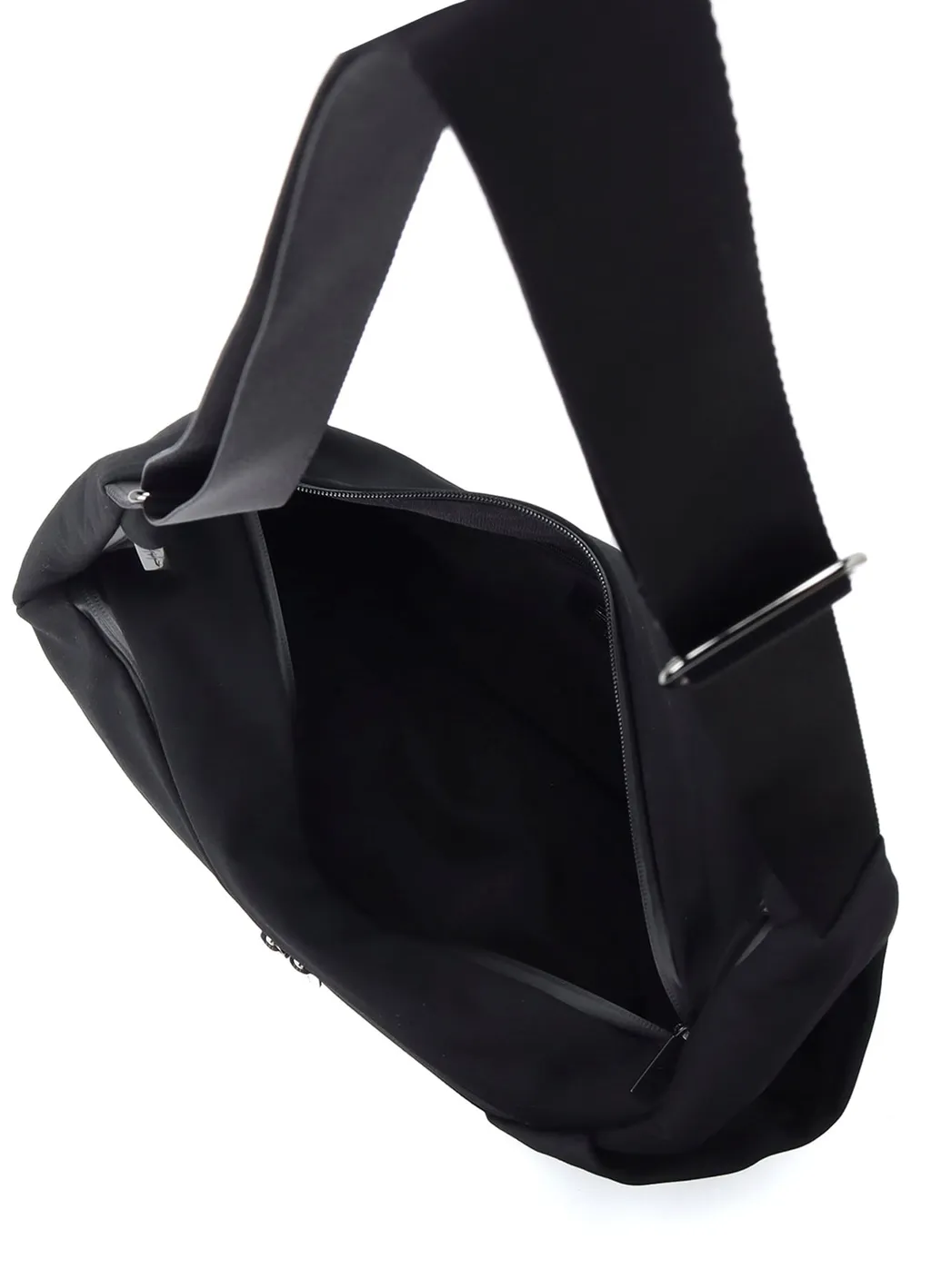 Wool Gabardine/Ny Oblique Zipper Shoulder Bag