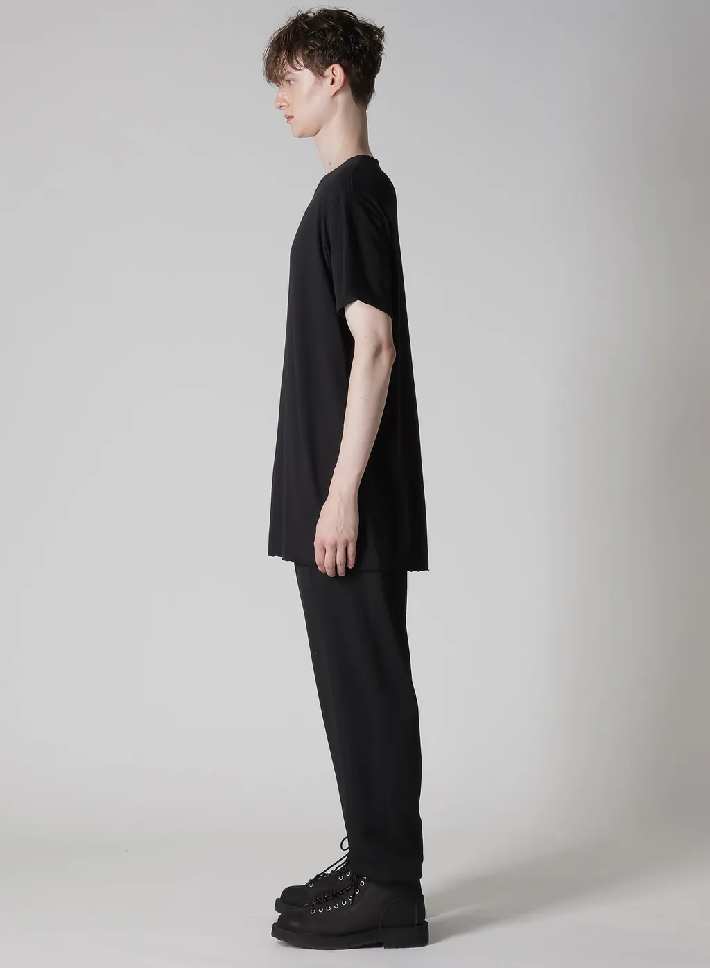 Wool Mix Single Jersey Slit Round Neck T