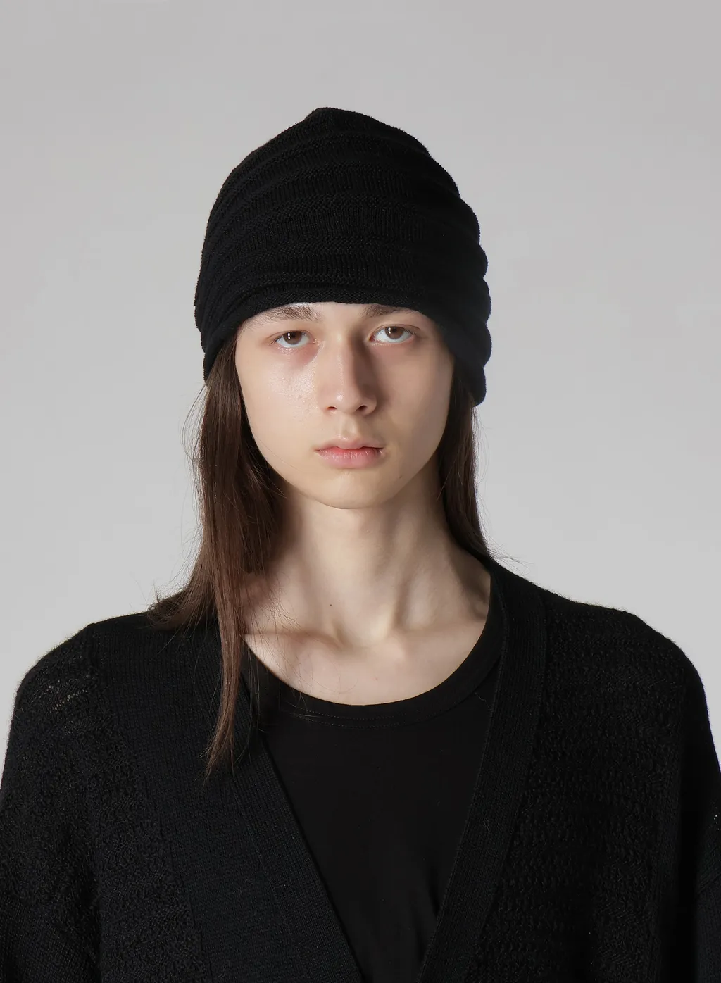 S/C Plain Stitch Hem Roll Knit Cap