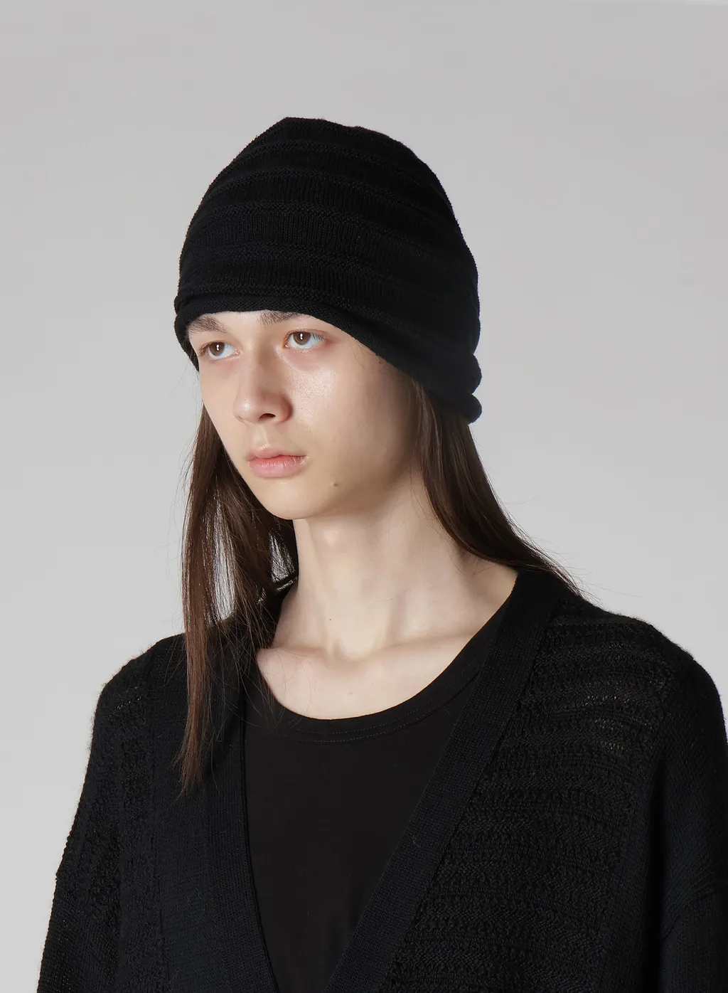 S/C Plain Stitch Hem Roll Knit Cap