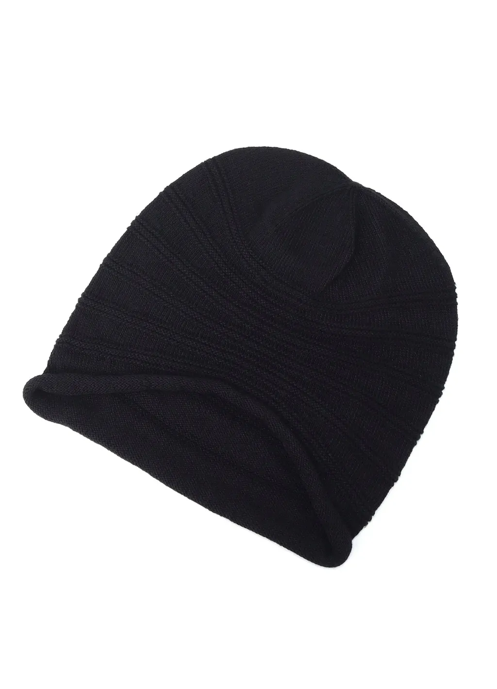 S/C Plain Stitch Hem Roll Knit Cap