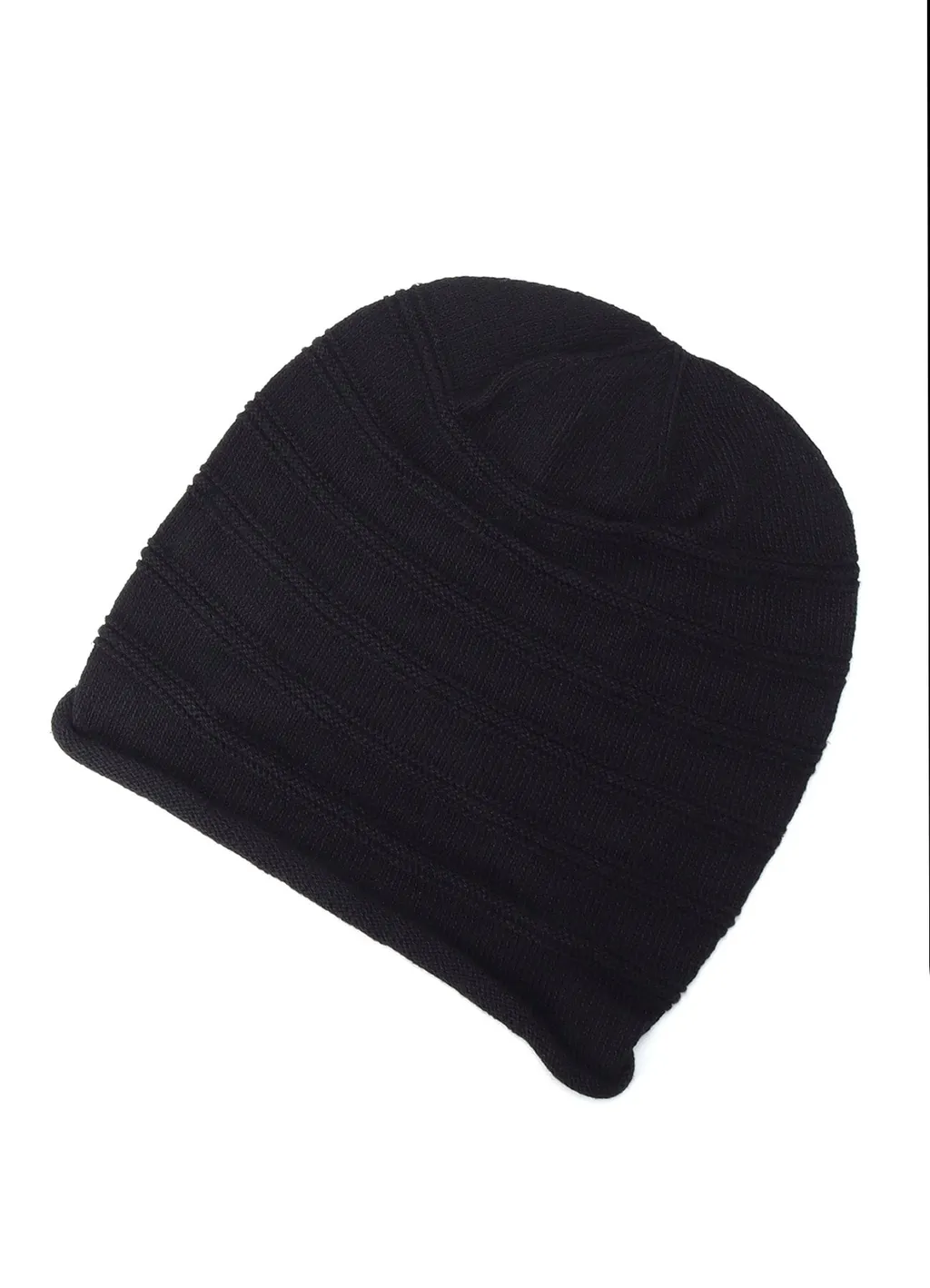 S/C Plain Stitch Hem Roll Knit Cap