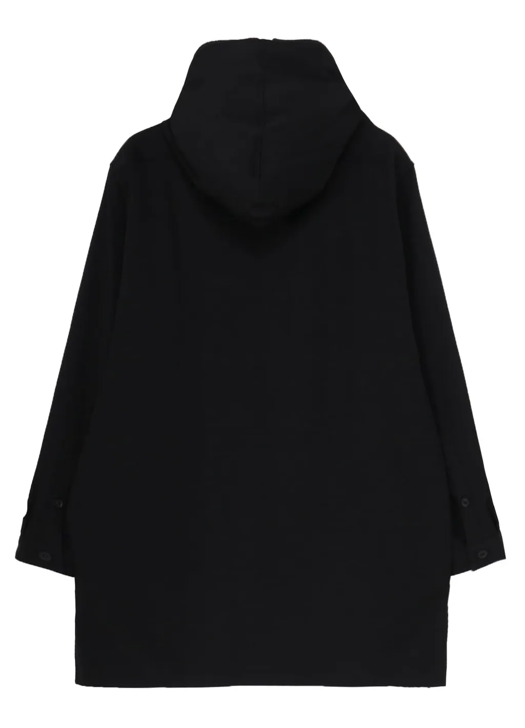 Wool Gabardine Zipup Hooded Blouse