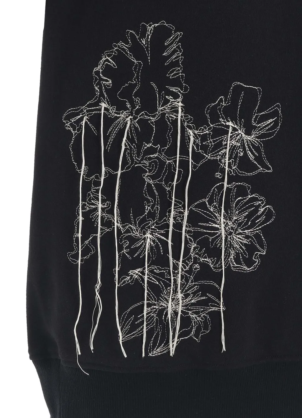 French Terry Flower Embroidery Pullover