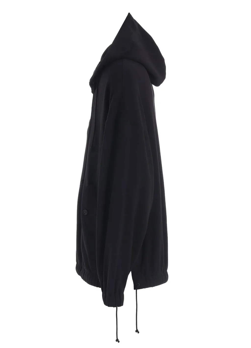 Twill Terry Mix Oversized Lace-Up Hoodie