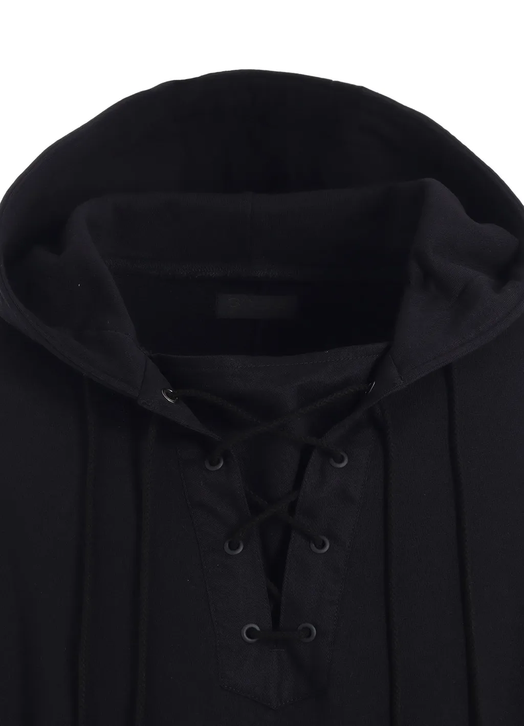 Twill Terry Mix Oversized Lace-Up Hoodie