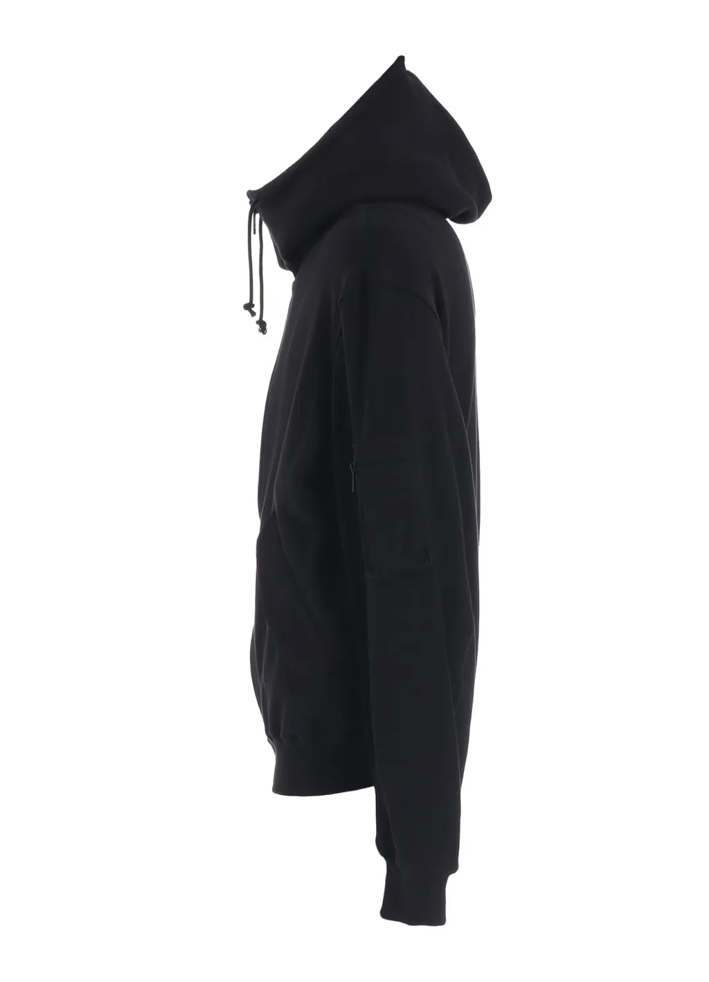 Twill Terry Mix Zip-Up Hoodie With Utility Sleeve Pocket
