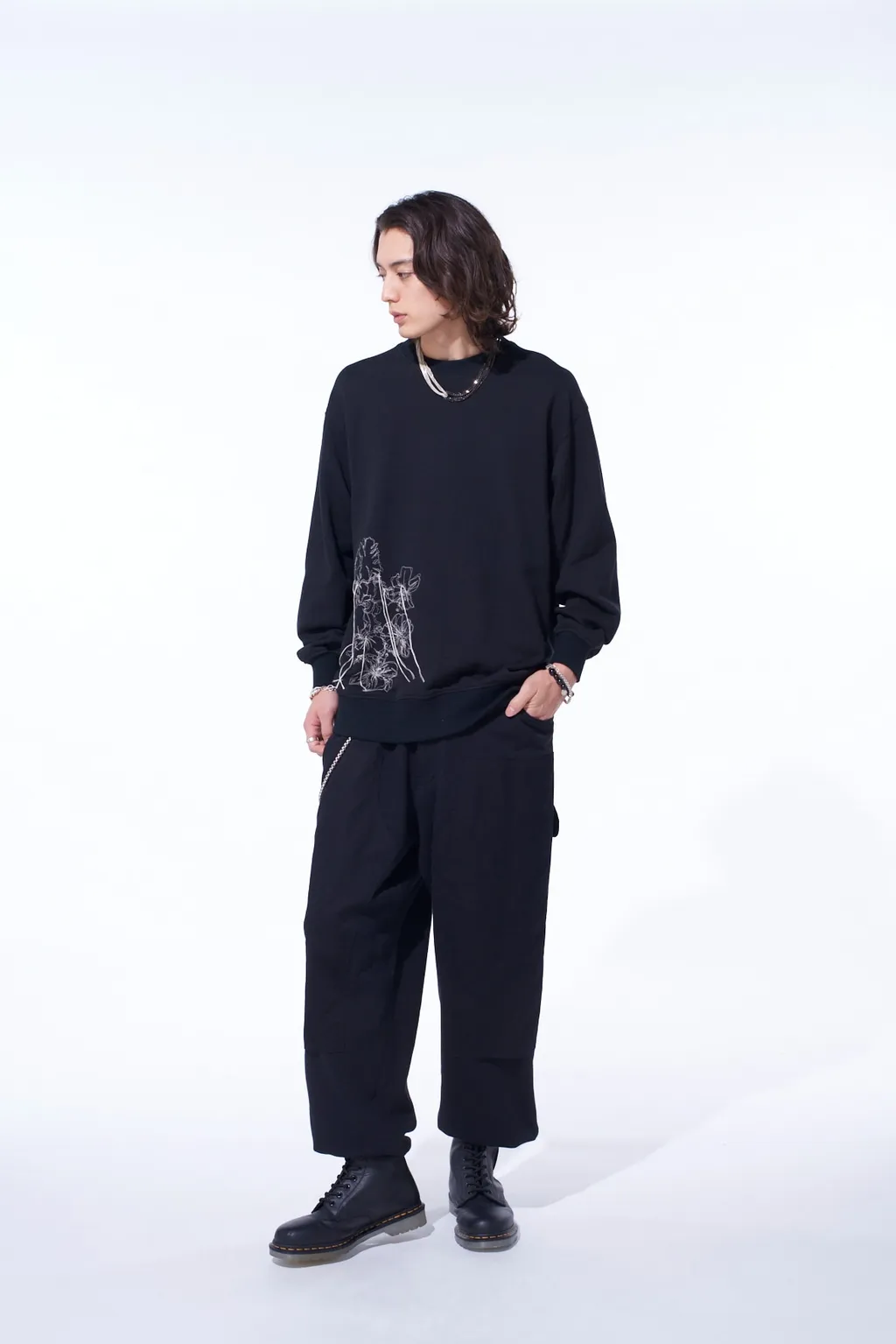Twill Terry Mix Double-Knee Sweatpants
