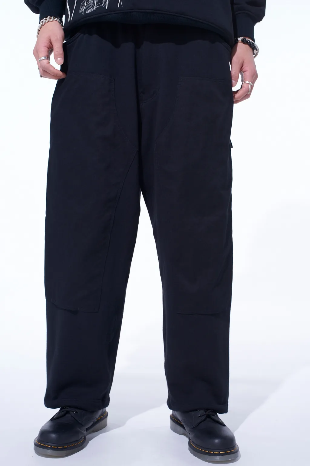 Twill Terry Mix Double-Knee Sweatpants