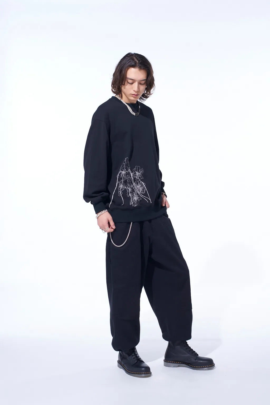 Twill Terry Mix Double-Knee Sweatpants