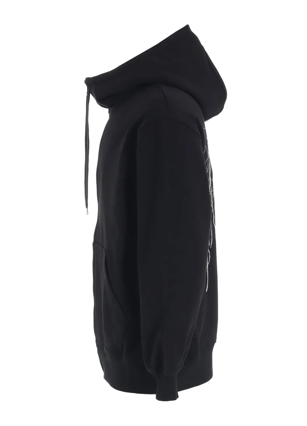 French Terry Flower Embroidery Zip-Up Hoodie