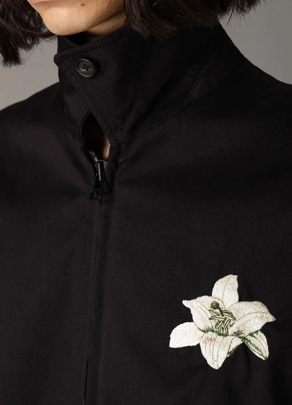 Whipcord Lily Embroidered Souvenir Jacket