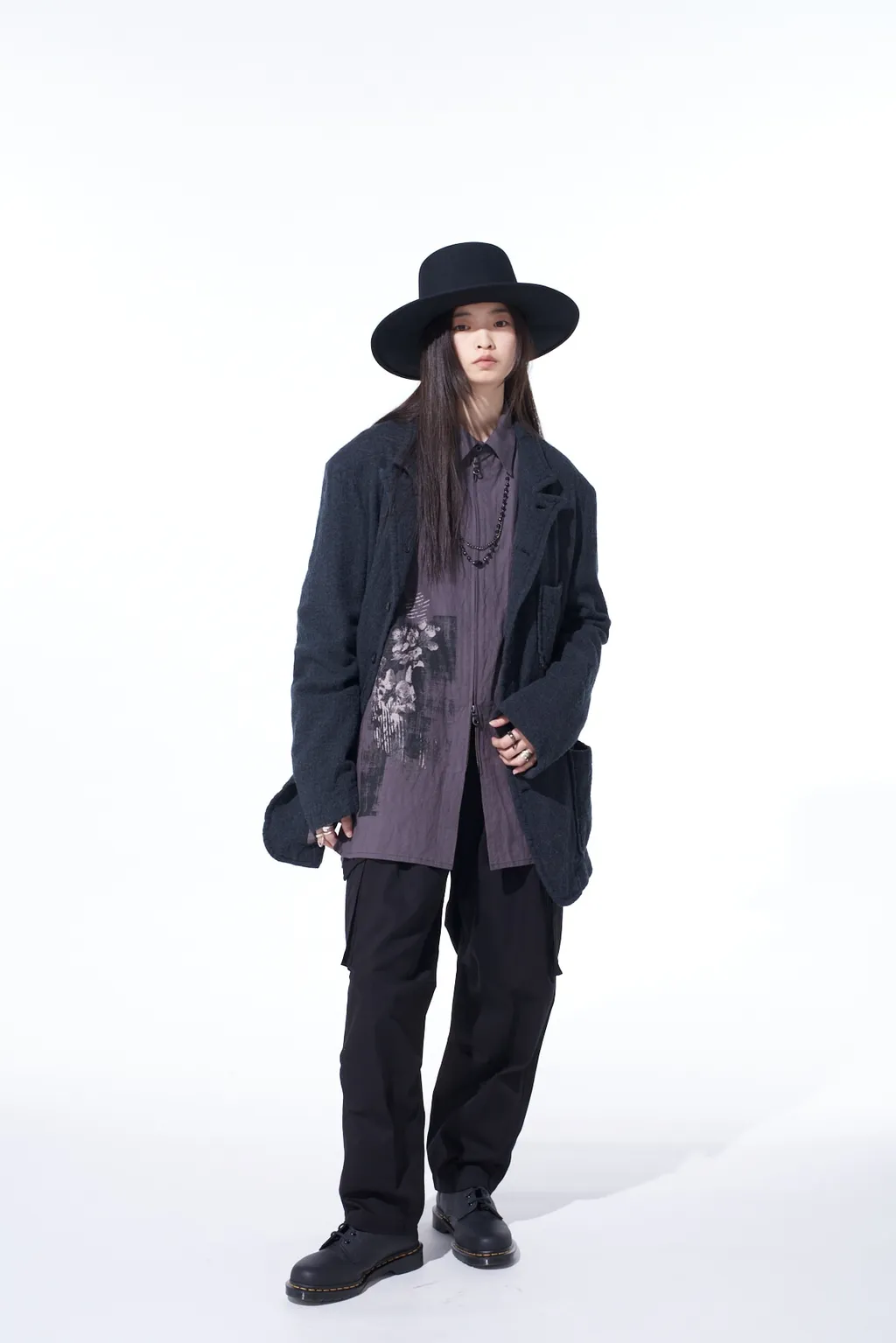 Poisonous Flower Print Zip Shirt