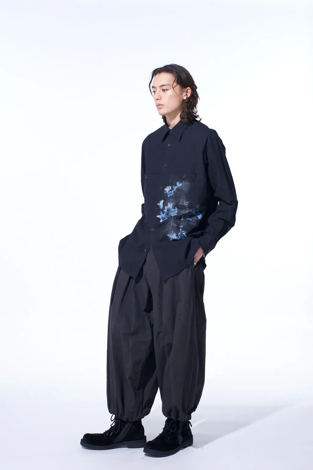 Poisonous Flower Print Single Seam Pocket Shirt