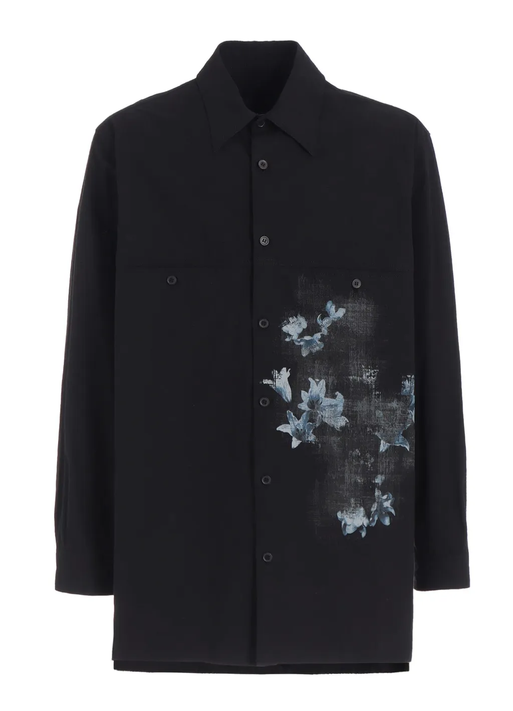 Poisonous Flower Print Single Seam Pocket Shirt