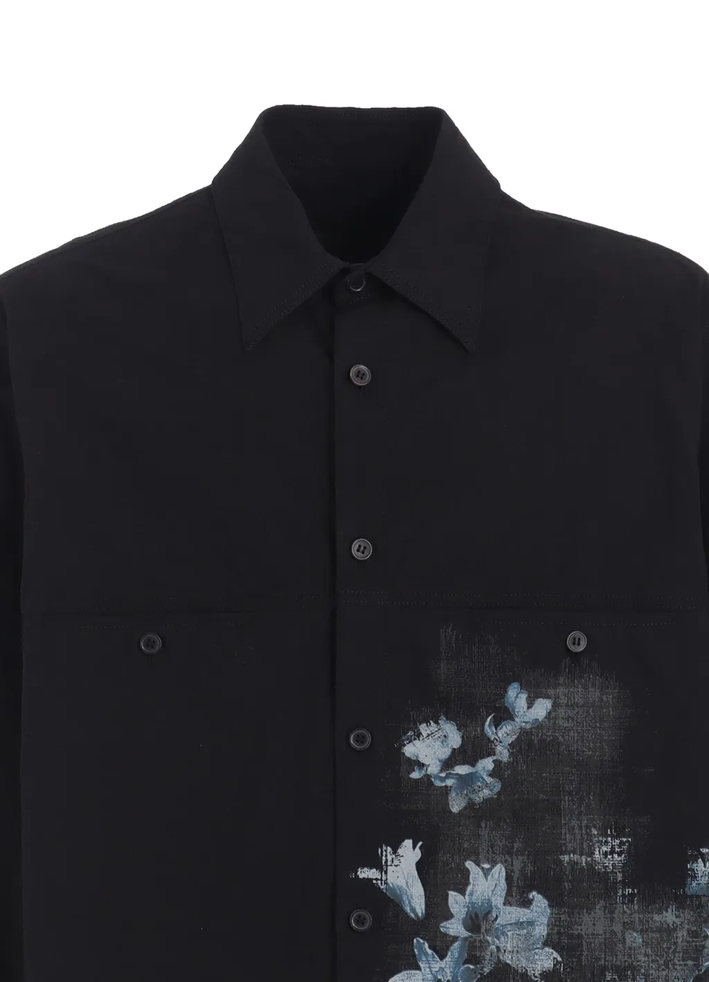 Poisonous Flower Print Single Seam Pocket Shirt