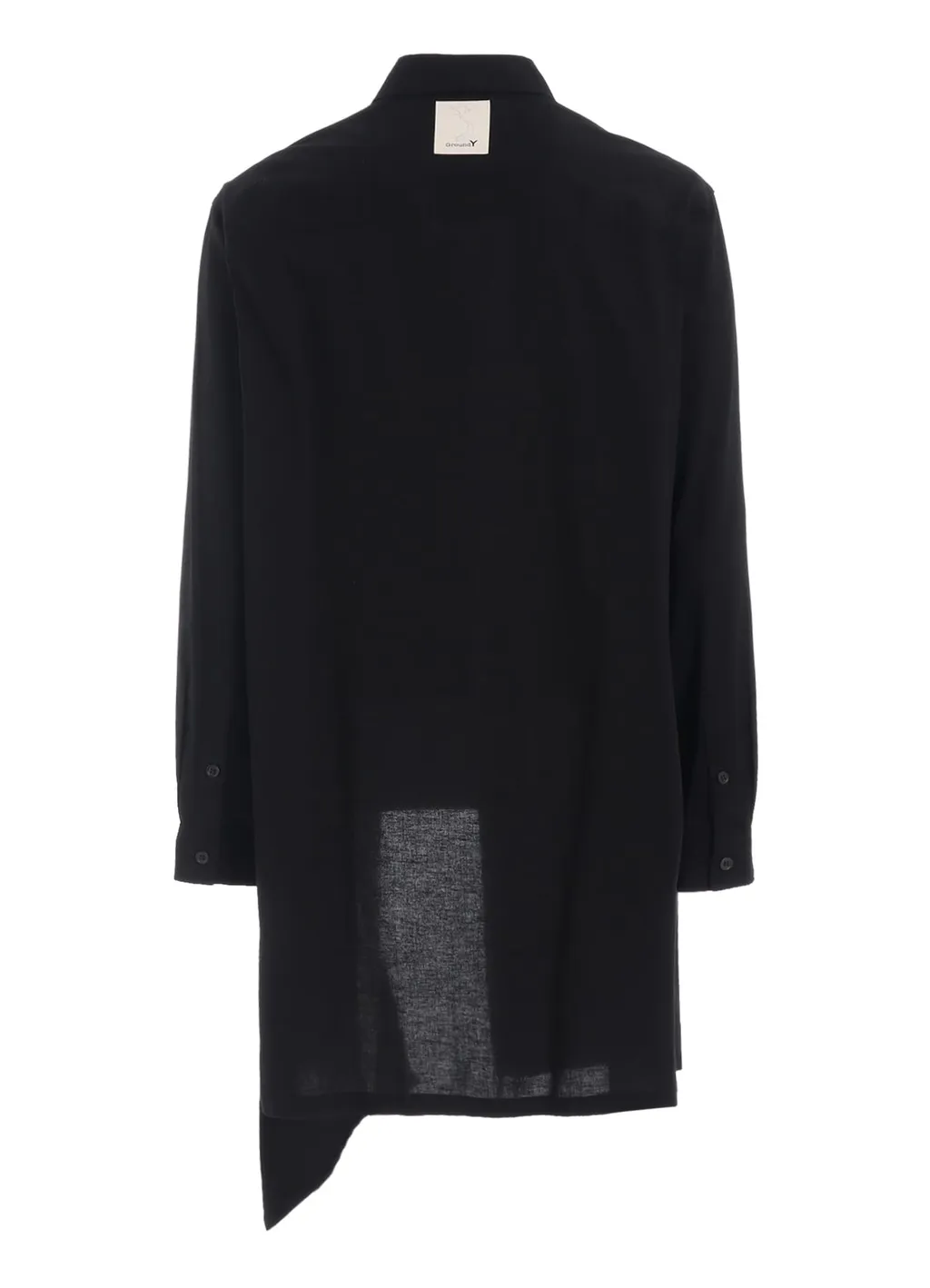 Asymmetric Cutwork Embroidery Light Twill Shirt