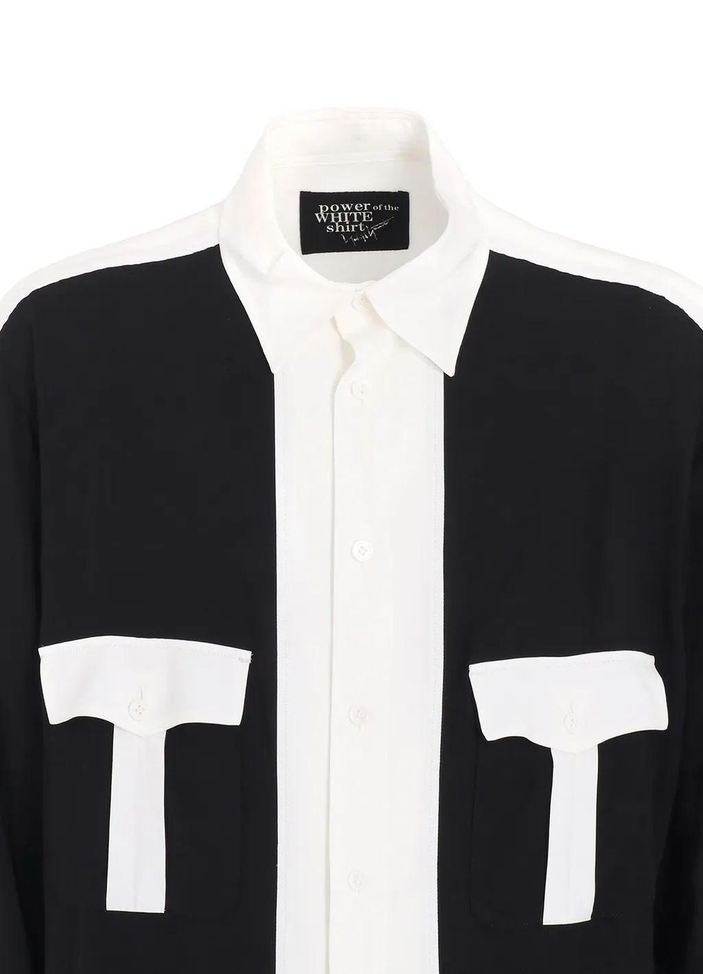 Rayon Monochrome Front Patch Shirt
