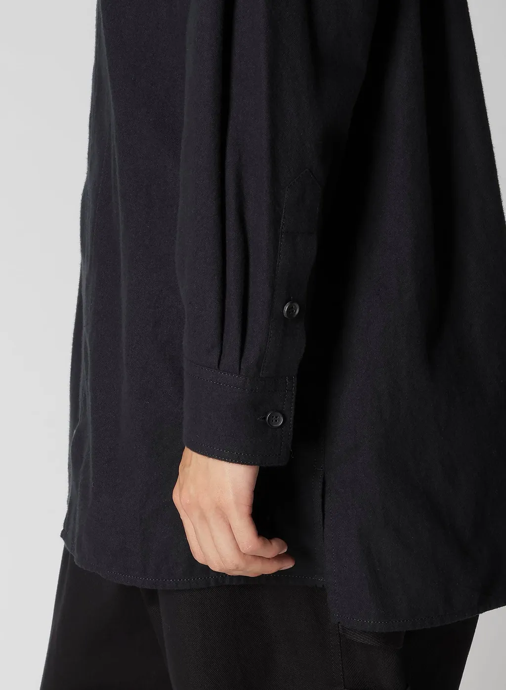 Cotton Flannel Chain Stitch Front Zip Shirt