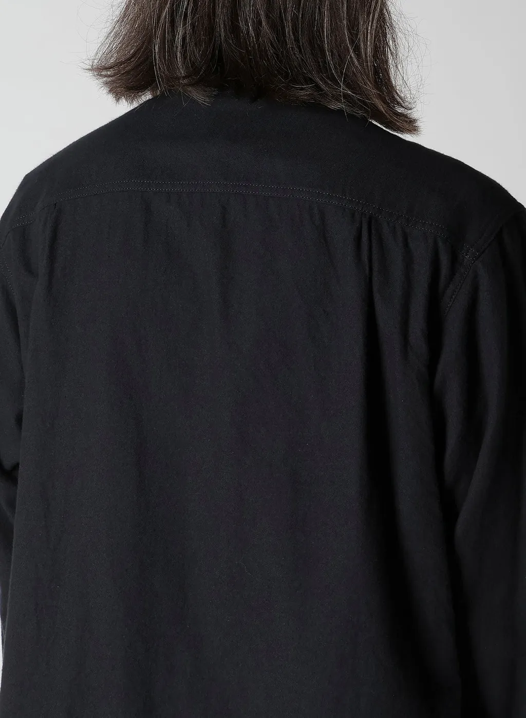 Cotton Flannel Chain Stitch Front Zip Shirt