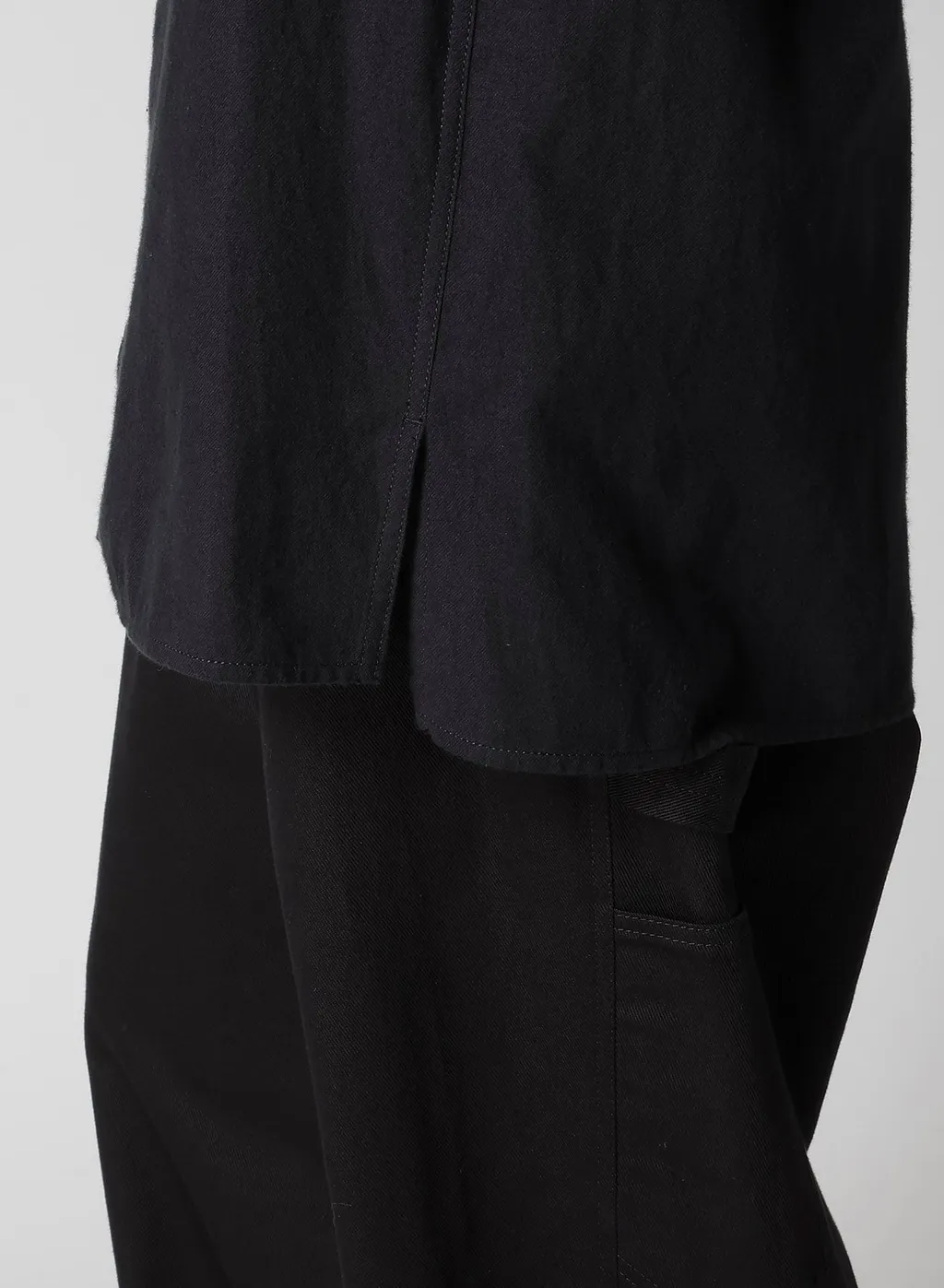 Cotton Flannel Chain Stitch Front Zip Shirt