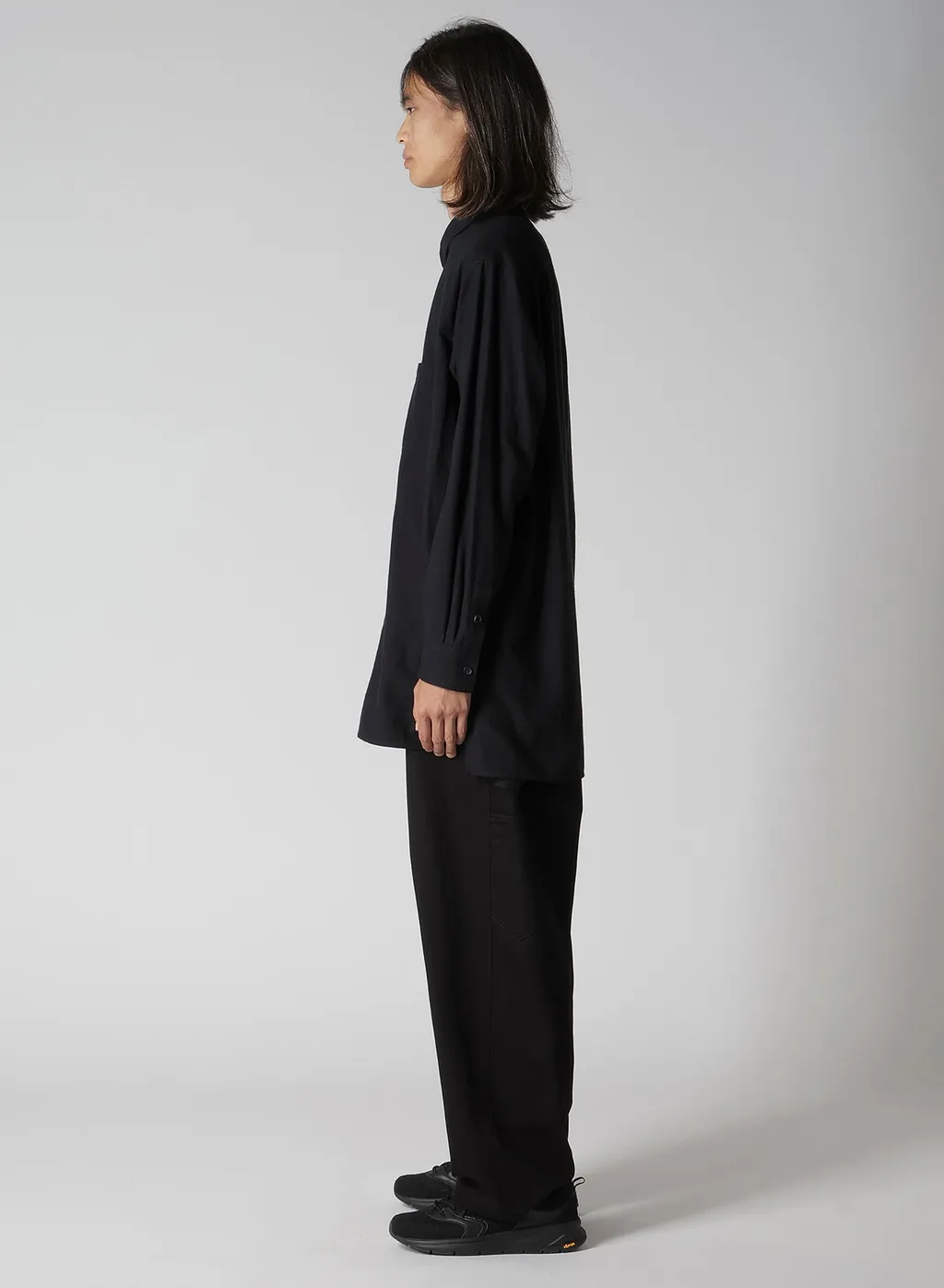Cotton Flannel Chain Stitch Front Zip Shirt