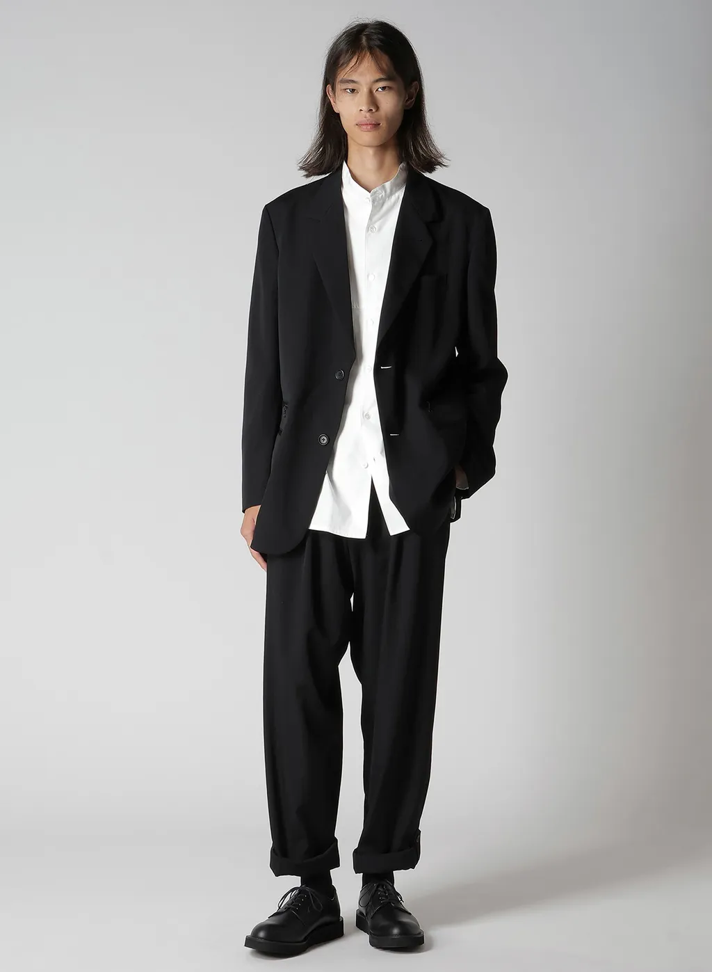 Wool Gabardine Left And Right Change Pocket Jacket