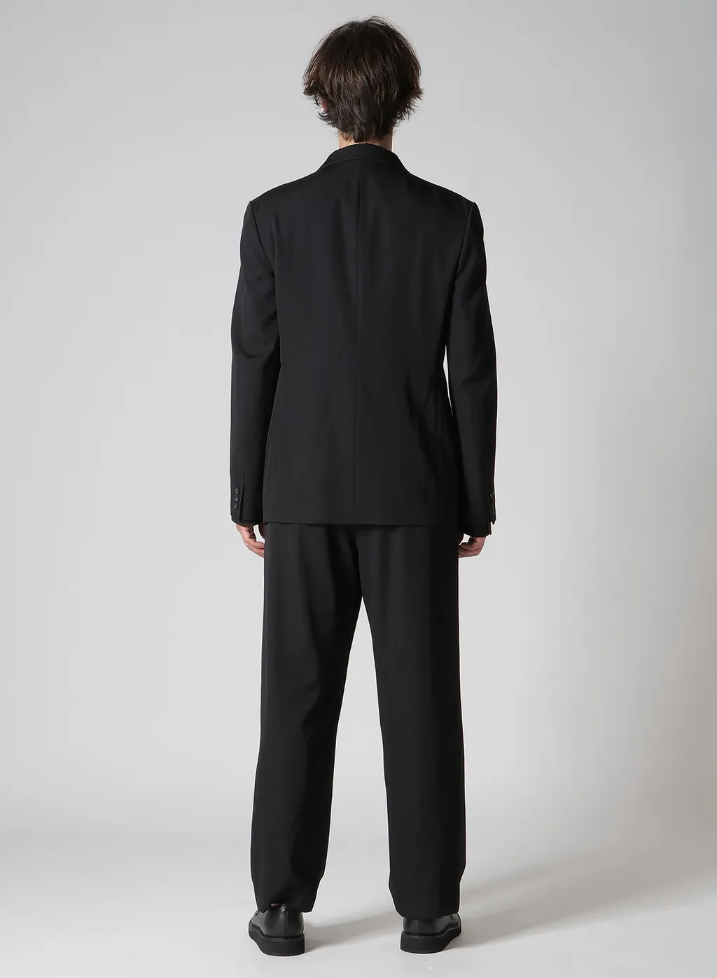 Wool Gabardine Peacked Lapel 2-Button Jacket