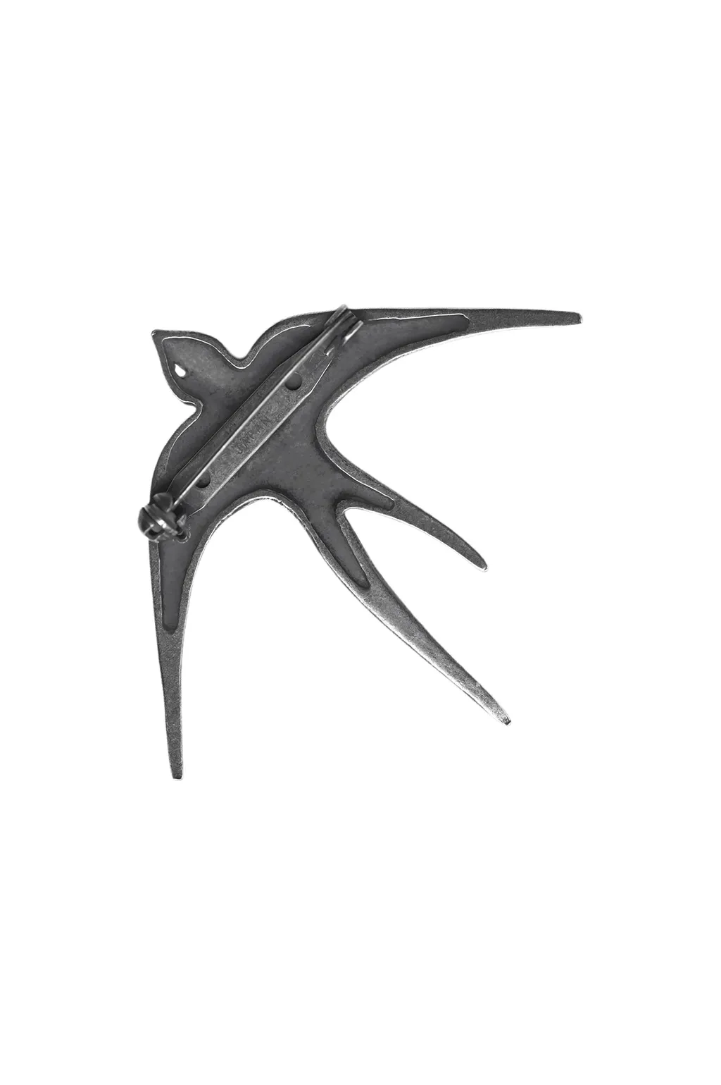 Tin Alloy Smoked Swallow Brooch