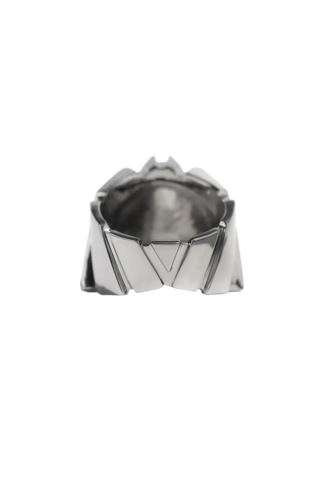 Sv/Bk Rhodium Struced Ring Sv