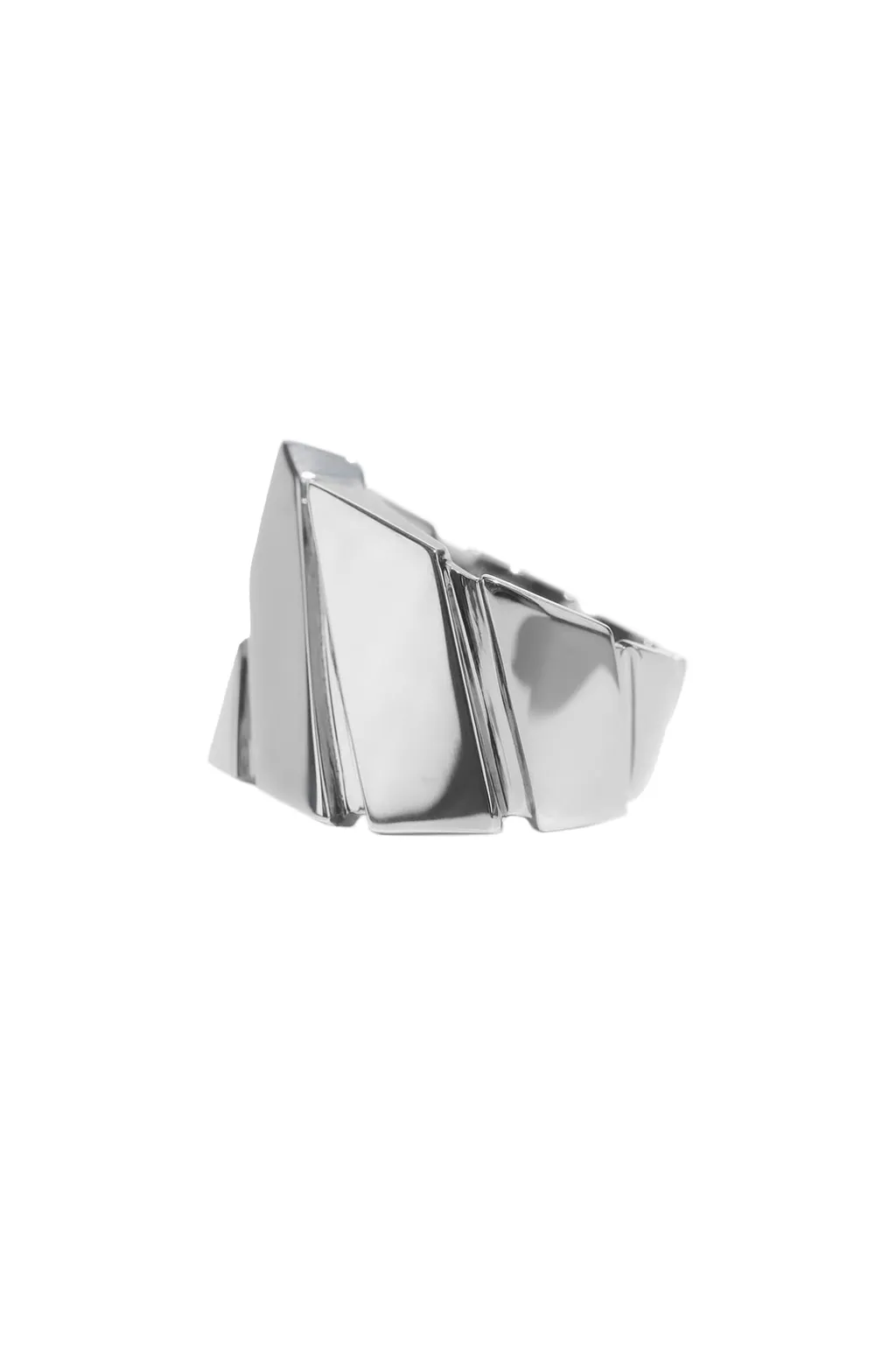 Sv/Bk Rhodium Struced Ring Sv