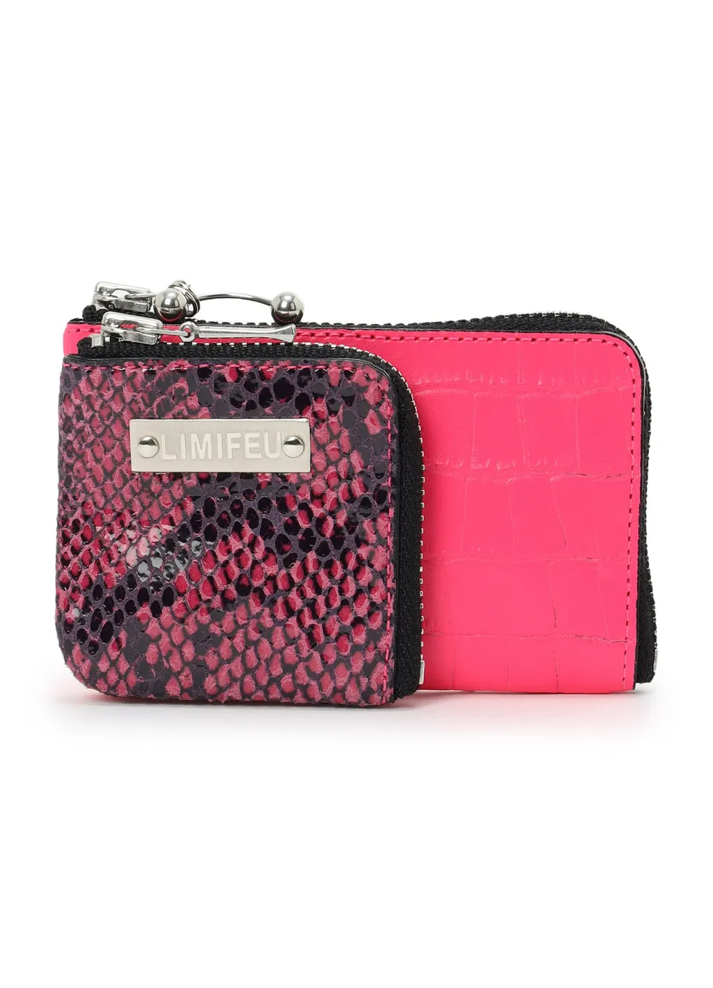 Croc+ Snake Embossed Leather W Small Wallet